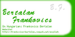 bertalan frankovics business card